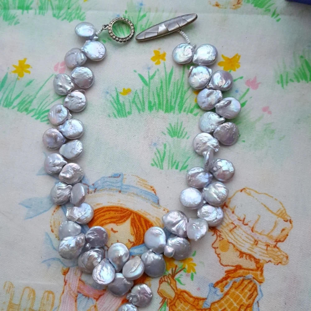 KC Sterling Baroque Y Pearl Necklace Y